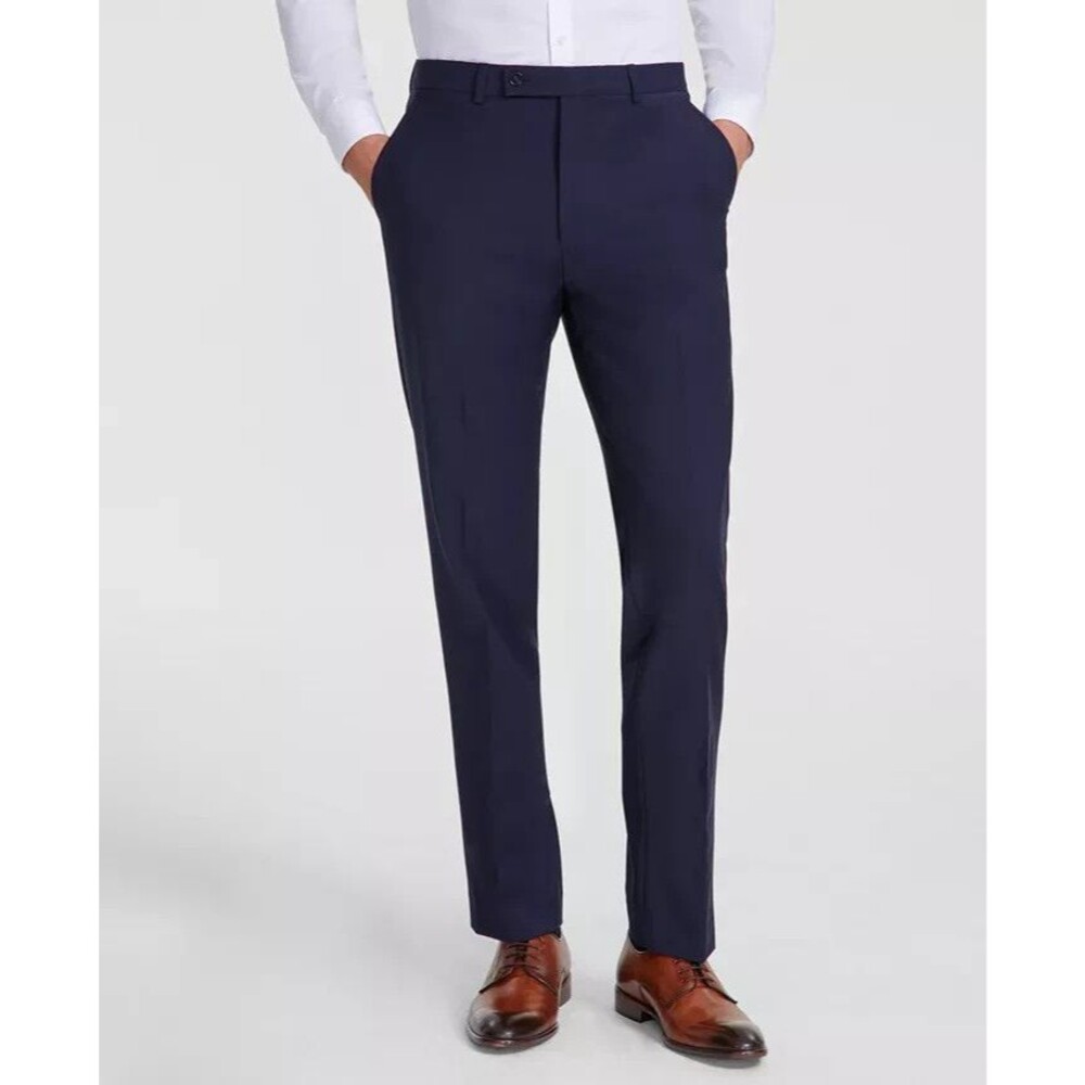 $200 BRAND NEW CALVIN KLEIN Mens 34x32 Navy Slim Fit Stretch Dress Pants/Slacks